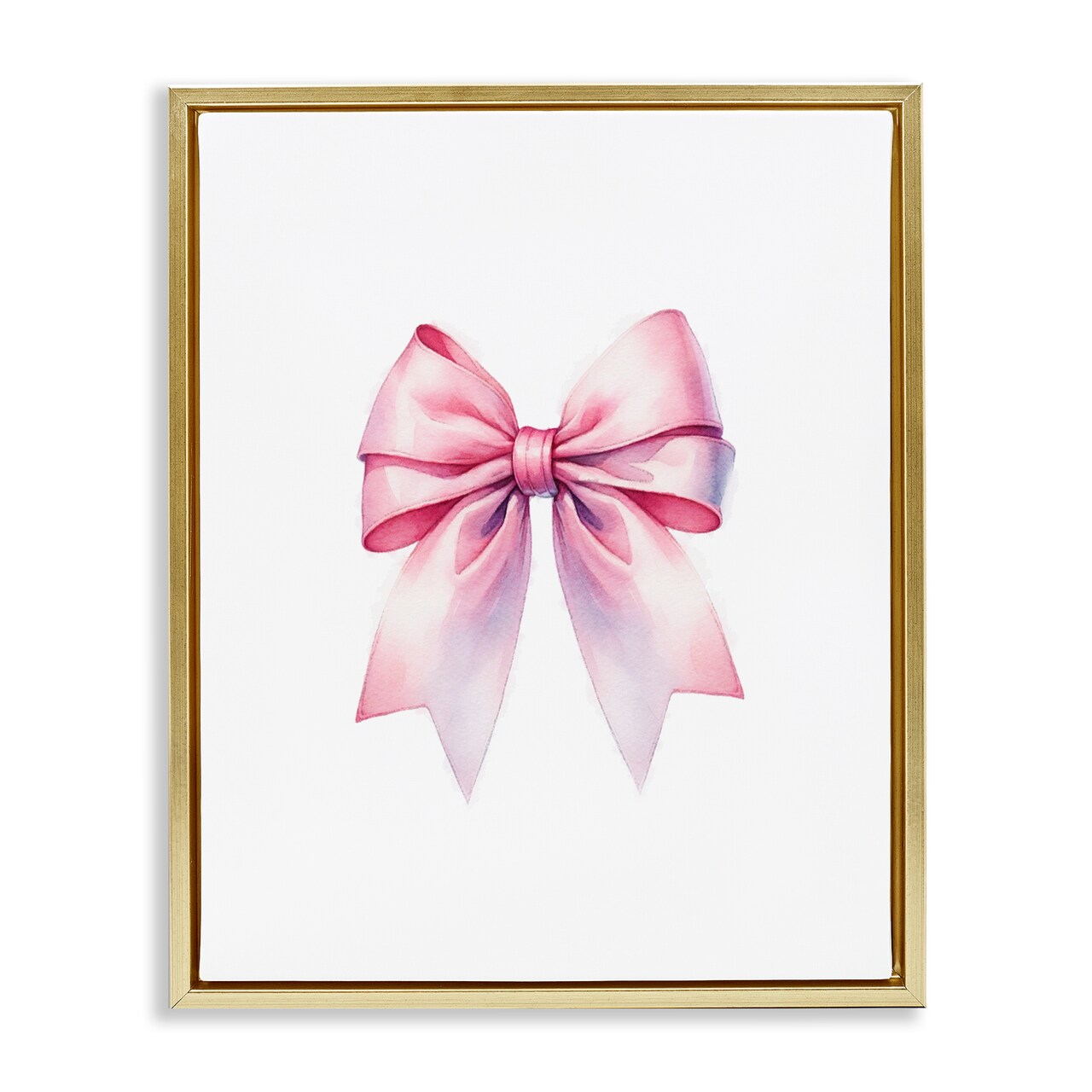 Stupell Industries Symmetrical Pink Bow Framed Floater Canvas Wall Art Design by Amanda Greenwood